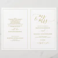 Wedding Programs Elegant Skinny Calligraphy (Gold)