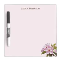 Pretty Pink Apple Blossom Flowers Personalized Dry Erase Board