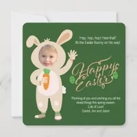 Easter Bunny Costume Personalized Photo Card