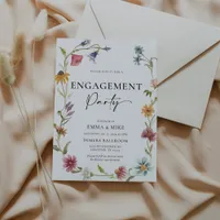 Boho Wildflower Engagement Invitation