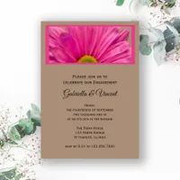Pink Daisy Flower Engagement Party Invitation