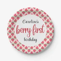 Berry Sweet Strawberry 1st Birthday Party Paper Plates