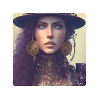 Steampunk Goddess Metal Print