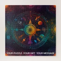 Multi Colored Abstract Celestial Zodiac  Jigsaw Puzzle