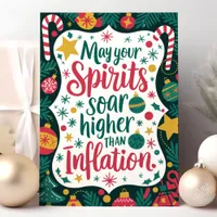 Funny Spirits Soar Higher Than Inflation Christmas Holiday Card