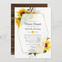 Sunflower Geometric Virtual Bridal or Baby Shower Invitation