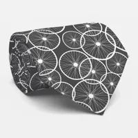 Trendy Gray Cyclist Triathlete Biker Bike Wheels Neck Tie