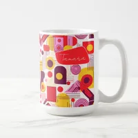 Retro Geometric Abstract Pat#13 Red Orange ID1067 Coffee Mug