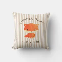 Personalized Woodlands Animals Fox Throw Pillow