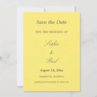 Yellow Gray Elegant Wedding Save the Date