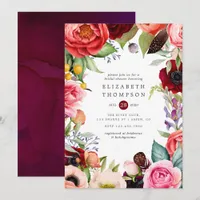 Watercolor Boho Floral Bridal Shower Invitation