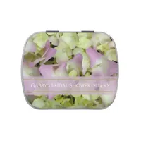 Almost Pink Hydrangea Floral Bridal Shower Favor Candy Tin