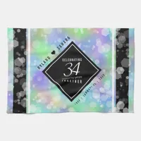 Elegant 34th Opal Wedding Anniversary Celebration Kitchen Towel