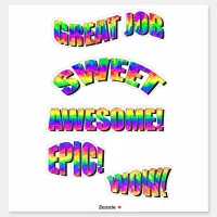 Fun Neon Encouraging Motivation Rainbow Words Sticker