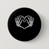 Valentines Day Gothic Heart With Skeleton Hands Va Button