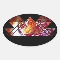 Tiger Oval Sticker