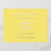 Butter Yellow Save the Date Foil Invitation Postcard