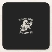 Spooky No Given F-Caw-F Graphic Square Paper Coaster