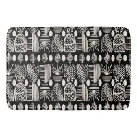 Caribbean Tribal Mudcloth: Black, White, Bath Mat