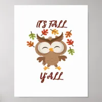 It’s Fall Y’all Quote Trendy Poster