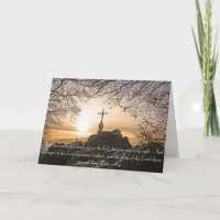 Religious Cross on the Mountain Bible Verse Card