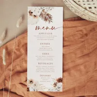 Boho Pampas Grass Menu