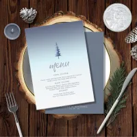 Mountain Landscape Wedding Menu Blue ID787