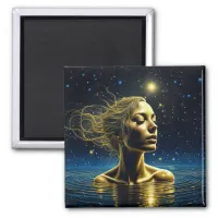 Mystical Woman Meditating Under the Stars Magnet