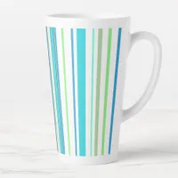 Aqua Blue Green Beach Color Stripes Latte Mug