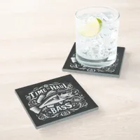 Funny Time to Haul Bass Fishing Boat Glass Coaster