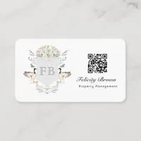 Lakeside Monogram Crest QR Code Business Card