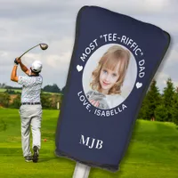 DAD Custom Photo Personalized Monogram Golfer Blue Golf Head Cover