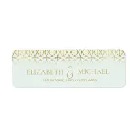 Geometric Wedding Return Address Gold/Mint ID477 Label