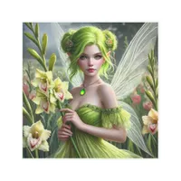 Beautiful August Fairy in Gladioli Metal Print