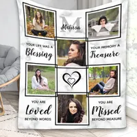 In Loving Memory Remembrance Photo Collage Fleece Blanket