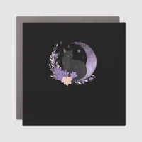 Cat Witchy Moon Flowers Pastel Goth Goblincore Car Magnet