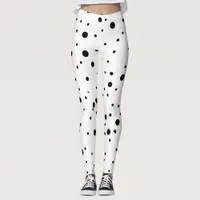 Black and White Polka Dots Leggings