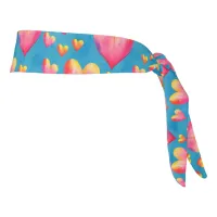 Multicolored Watercolor Hearts Headband