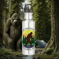 I Saw Bigfoot in (Add Town and State) Personalized Stainless Steel Water Bottle