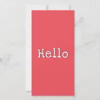 Watermelon Red Simple Stylish Greeting Hello Card