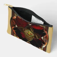 Autumn Elegance: The Floral Medallion Accessory Pouch