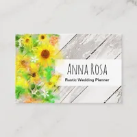 *~* Rustic Vintage Wood Sunflowers Oranges Lemons Business Card