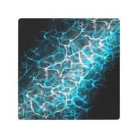 Blue and White Lightning Water Reflection   Metal Print