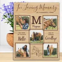 In Loving Memory Personalized Pet Horse Memorial Plaque