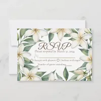 Plumeria Wedding RSVP Card