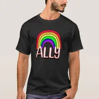 LGBTQIA+ Ally | Cute Rainbow and Heart Pride  T-Shirt