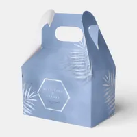 Lush Palm Leaf Wedding Thanks Windsor Blue ID956 Favor Boxes