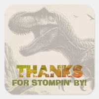 T-rex Dinosaur Thank You Square Sticker