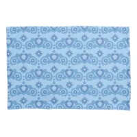 Moon Magic Stars Hearts Celestial Light Blue Pillow Case