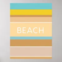 Colours of the Beach Sand Ocean Modern Abstract Poster